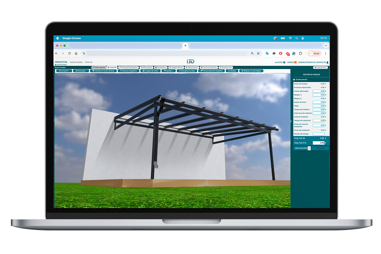 Glassroof scandia canada i3D configurator