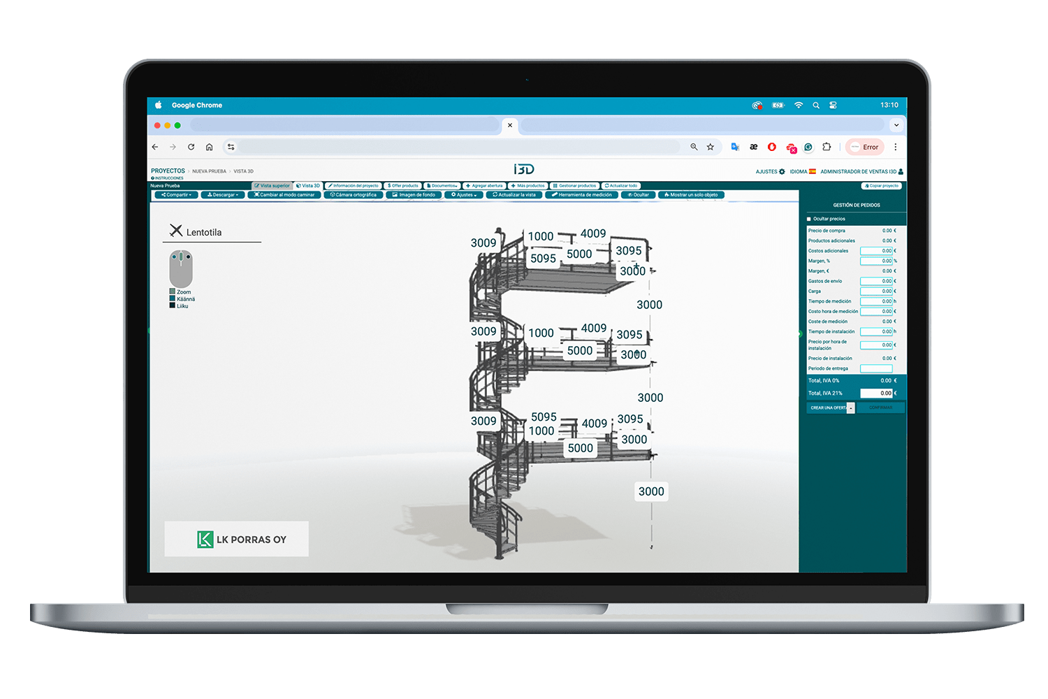 LK porras stairs i3D configurator