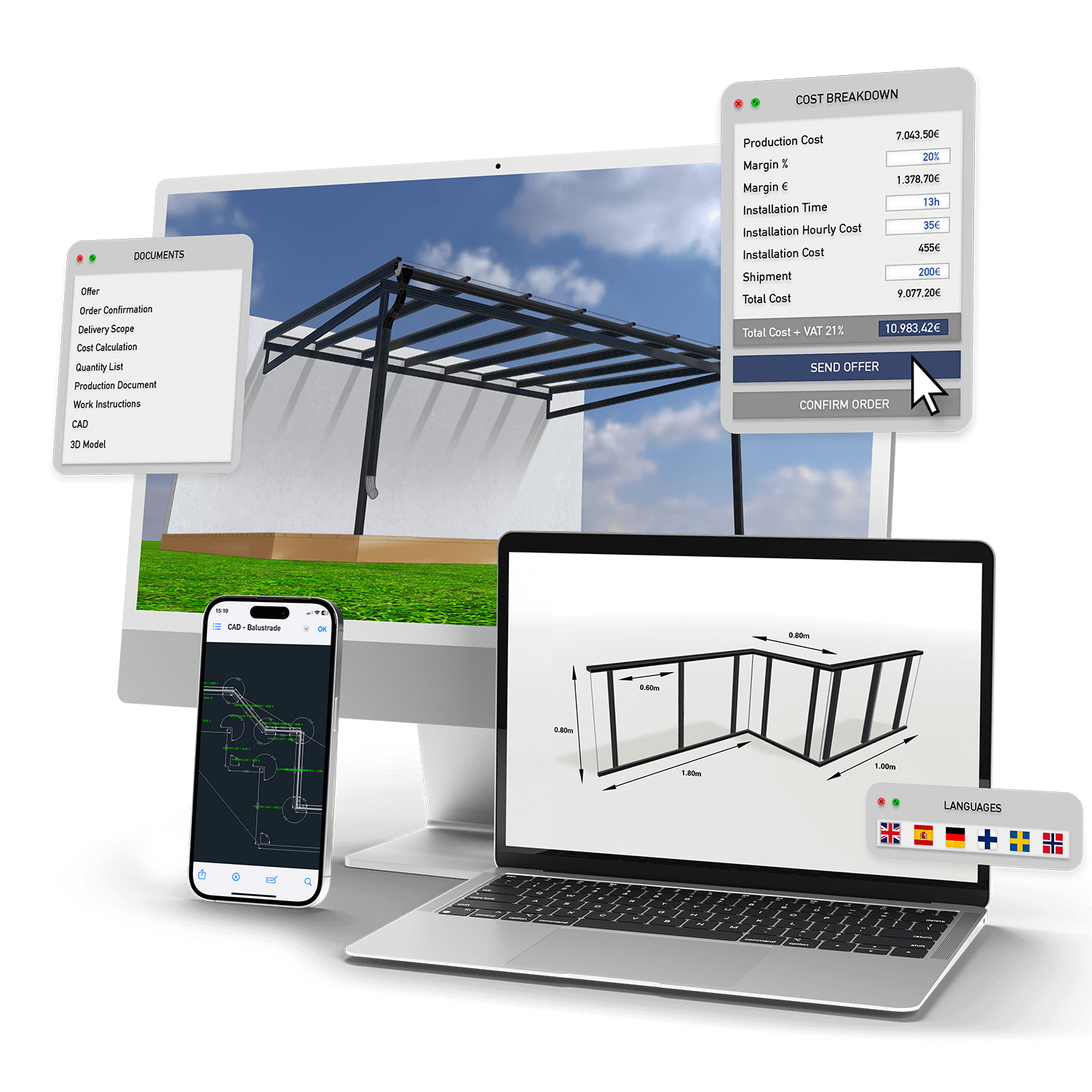modelos 3D, presupuestos y documentos para la fabricación - Configurador 3d - Configurador i3D
