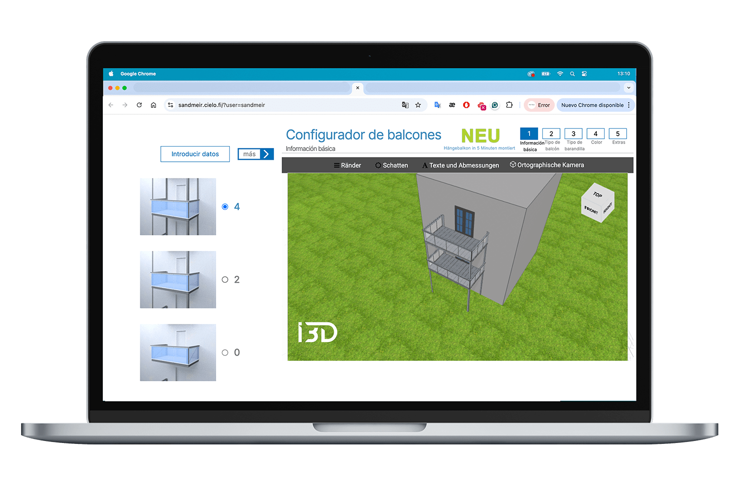 Sandmeir balconies i3D configurator